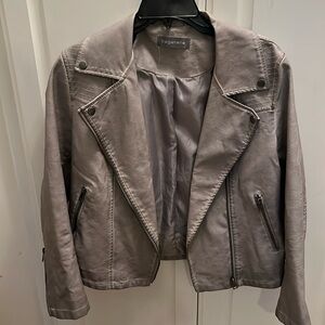 Bagatelle Grey Faux Leather Jacket